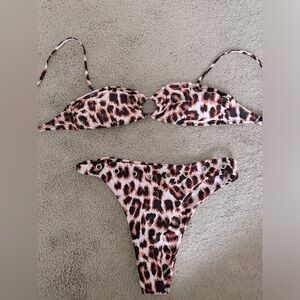SHEIN Ring leopard print bikini